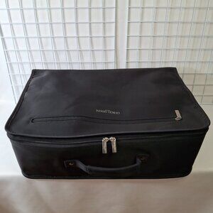 Giorgio Armani Bag, Storage Trunk, Rare Sleek Classic Black Nylon Satin Lightwt